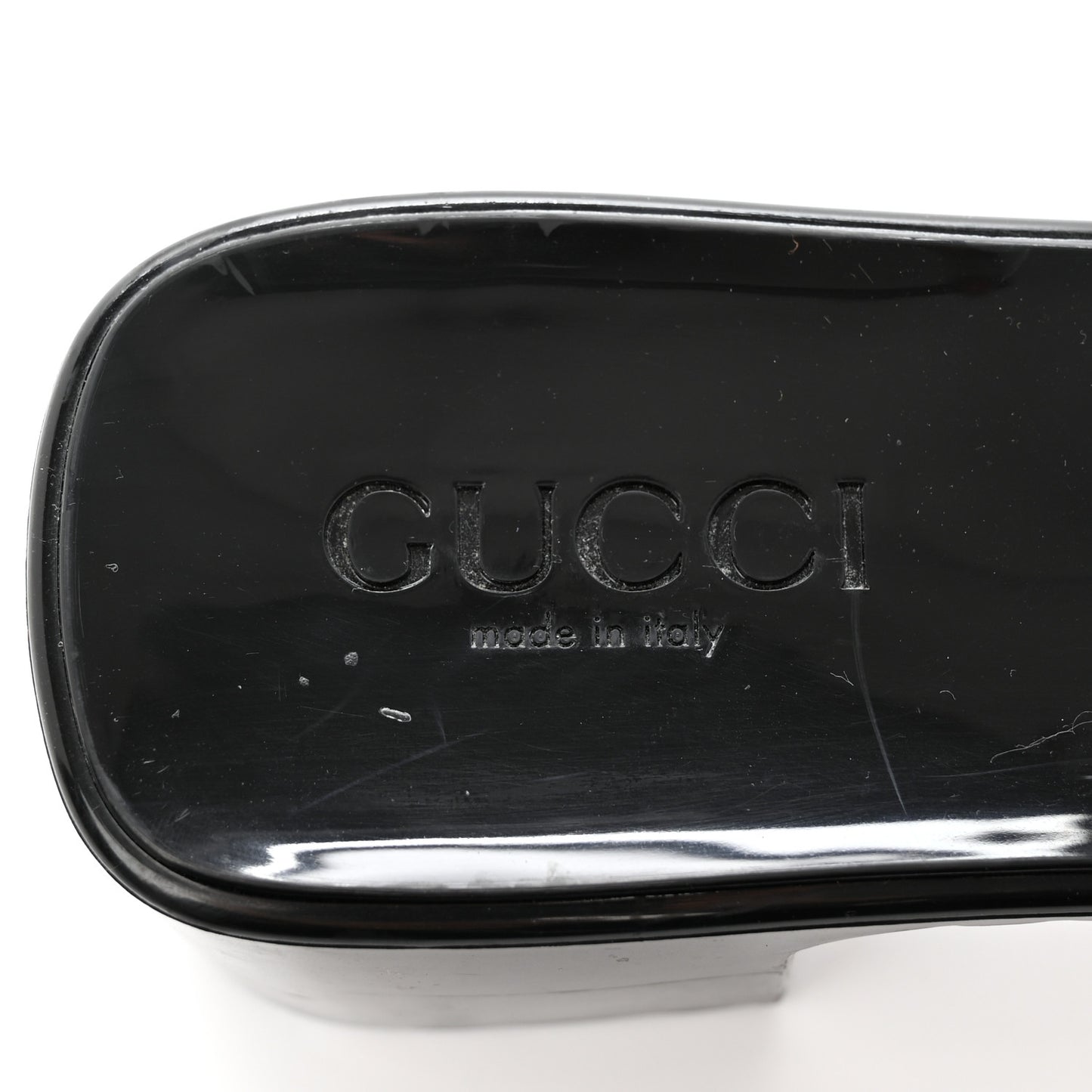 Rubber Gucci Logo Womens Platform 20/60mm Slide Sandals Black