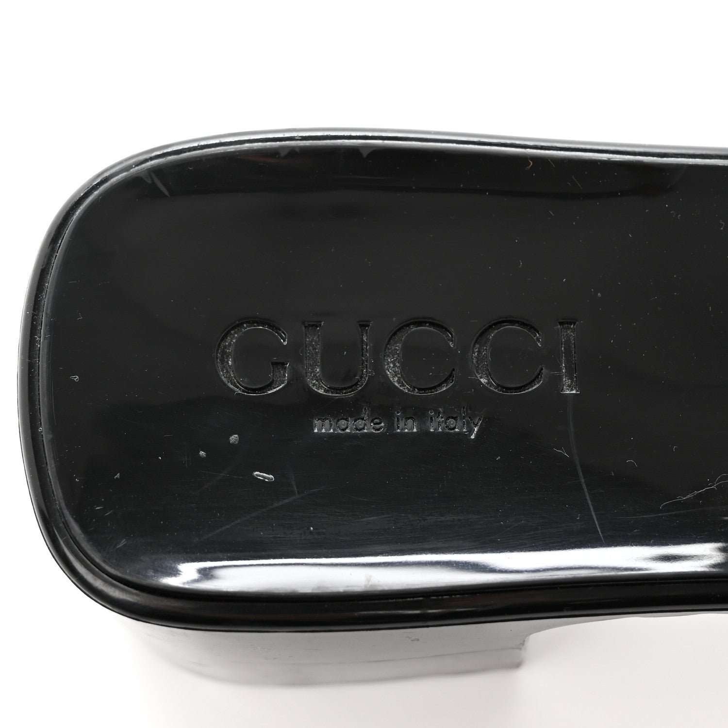 Gucci Rubber Gucci Logo Womens Platform 20/60mm Slide Sandals Black 7 of 15