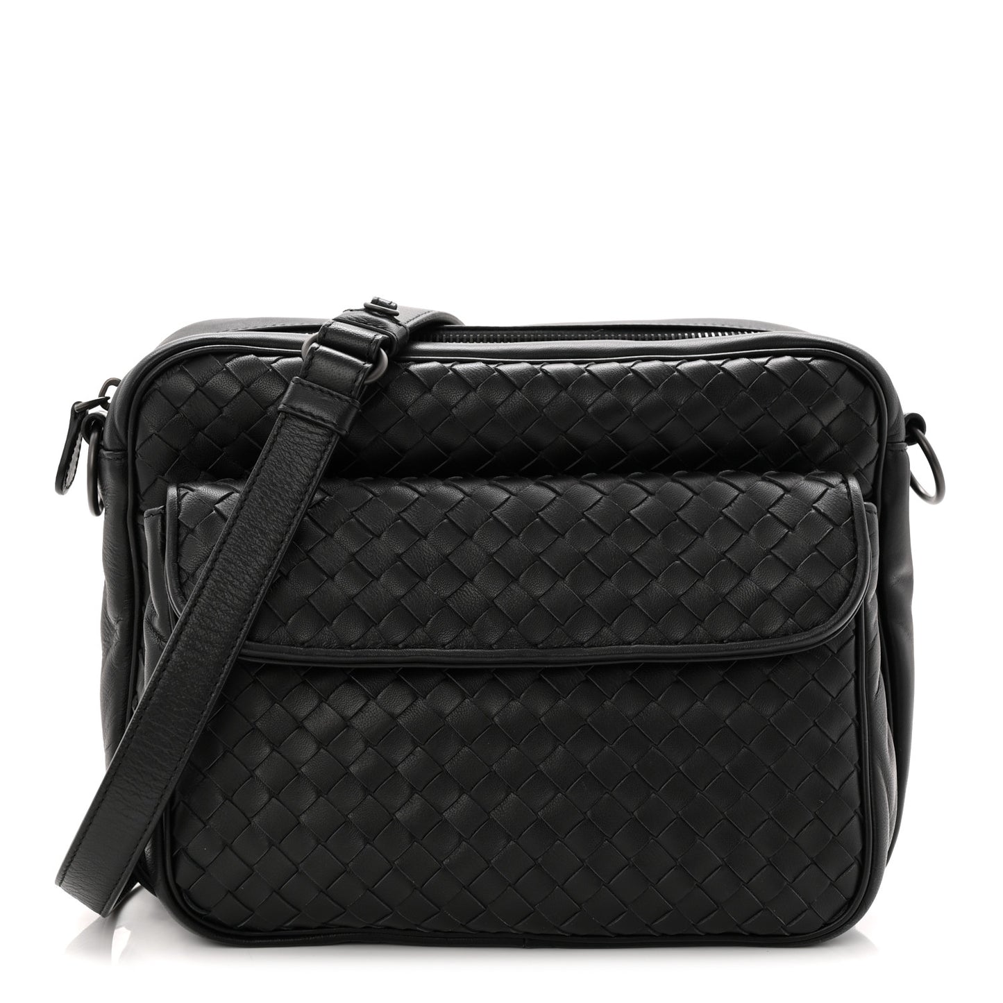 Nappa Intrecciato Messenger Bag Black