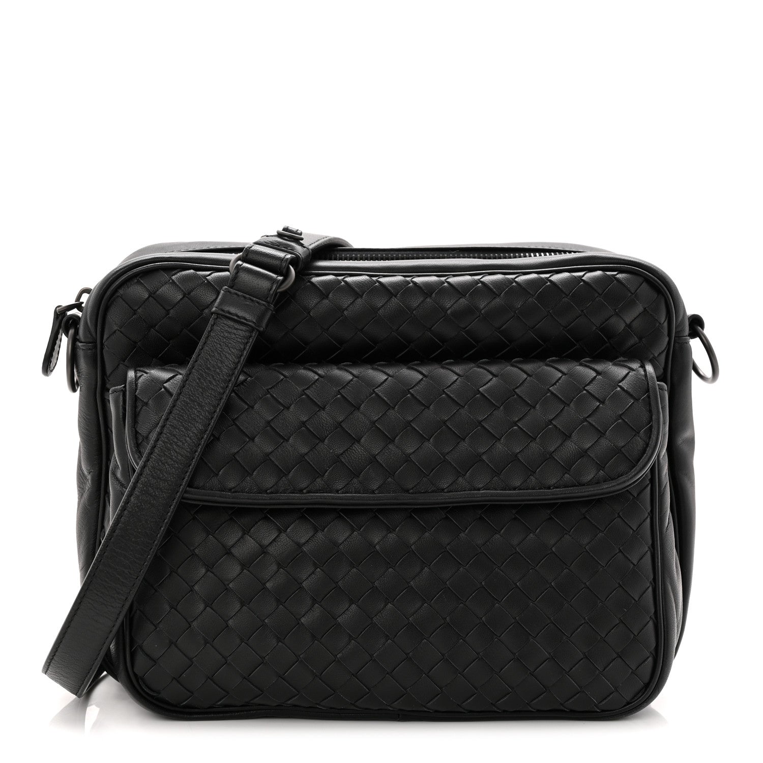 Bottega Veneta Nappa Intrecciato Messenger Bag Black 1 of 10