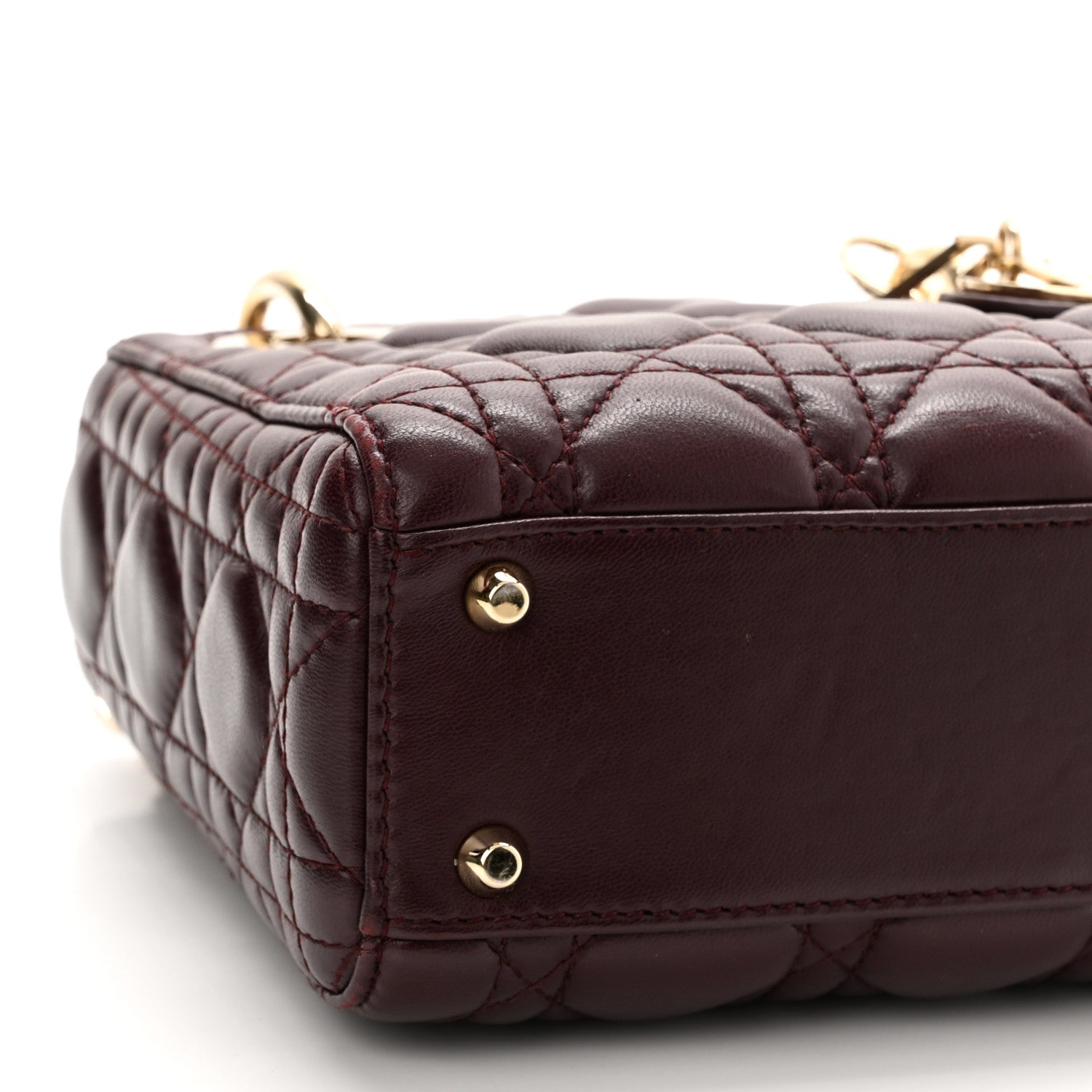 Christian Dior Lambskin Cannage Mini Lady Dior Plum 9 of 11