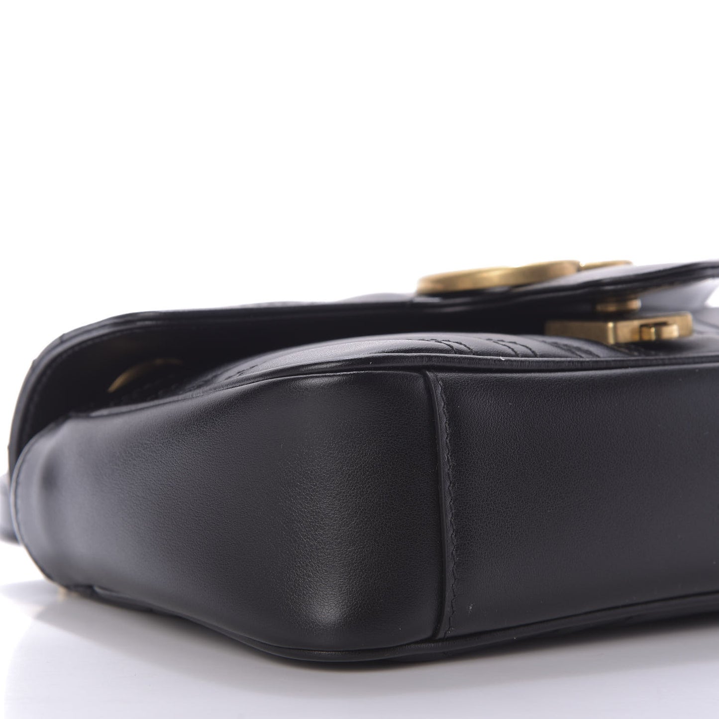 Calfskin Matelasse Mini GG Marmont Shoulder Bag Black