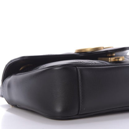 Gucci Calfskin Matelasse Mini GG Marmont Shoulder Bag Black 6 of 10