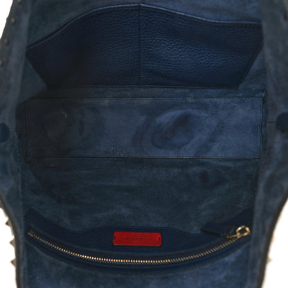 Valentino Garavani Grained Calfskin Small Rockstud Shoulder Tote Marine 4 of 16