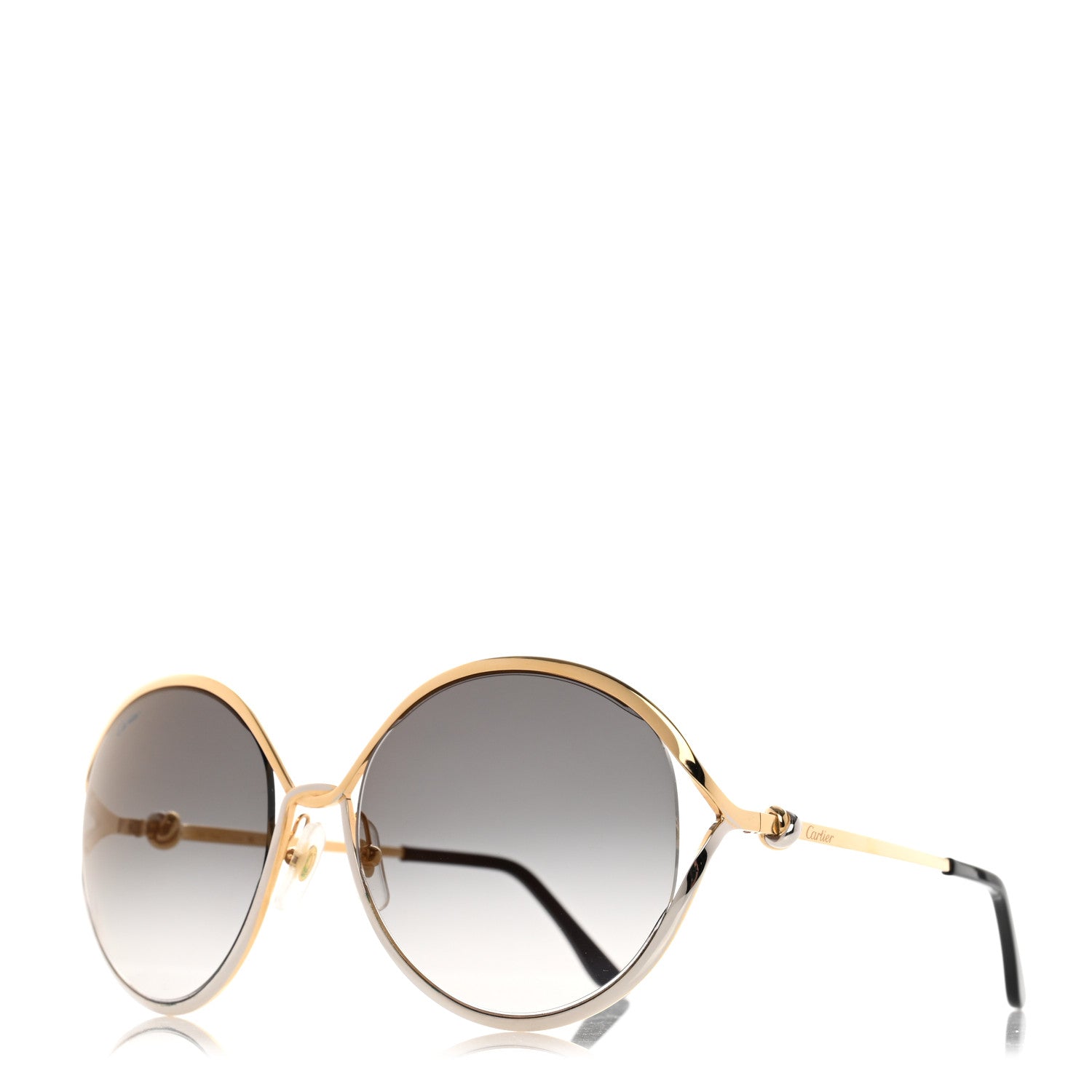 Cartier Metal Round Sunglasses CT0226S Gold Silver 1 of 7