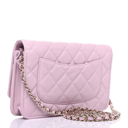 Chanel Caviar Quilted Wallet On Chain WOC Light Pink 3 of 14