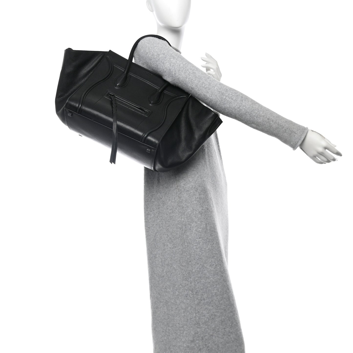 Supple Calfskin Medium Phantom Luggage Black