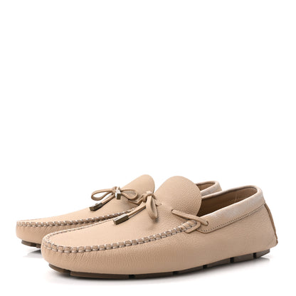 Louis Vuitton Calfskin LV Driver Moccasin Loafers 10 Beige 4 of 9
