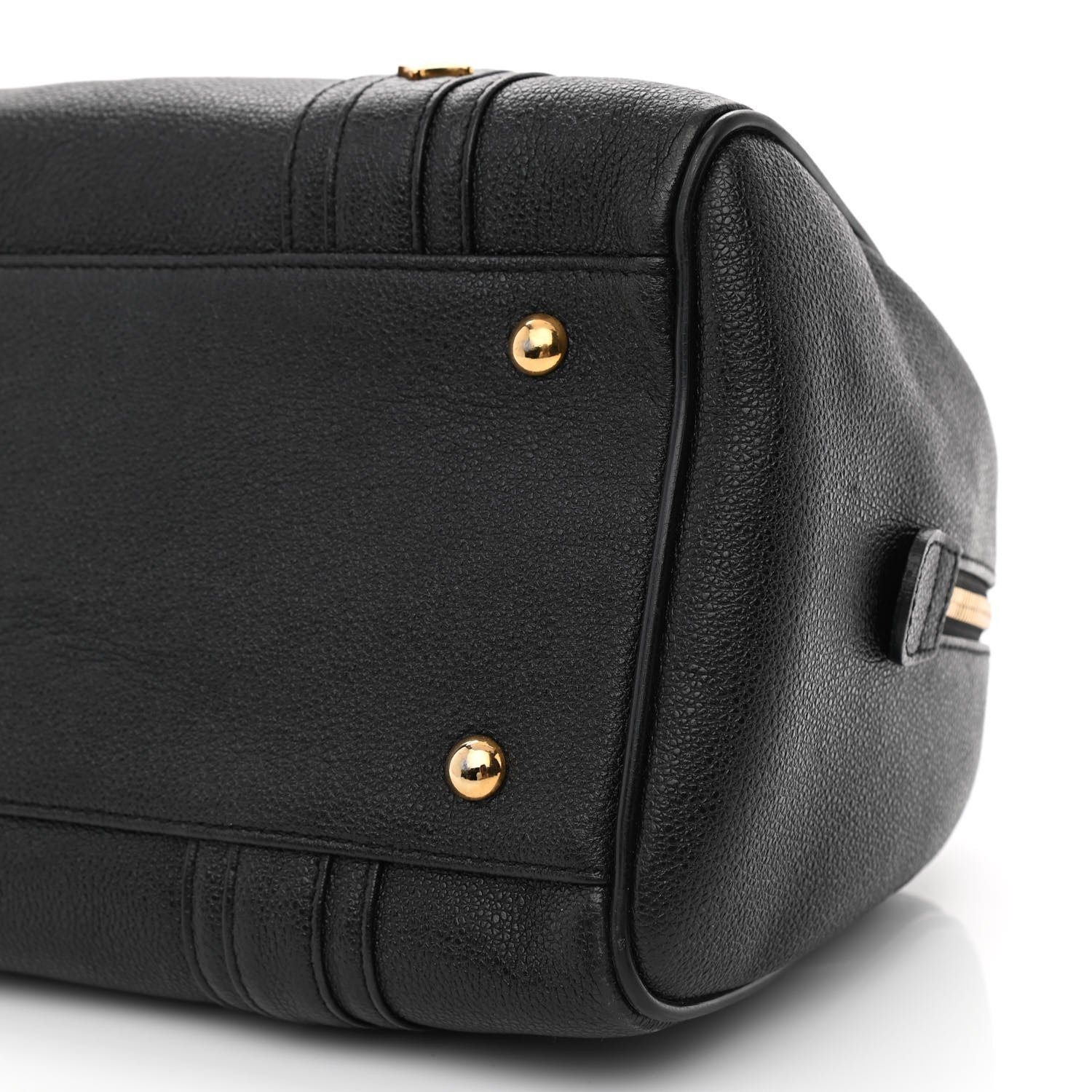 MCM Grained Calfskin Studded Boston Bag Black 12 of 12