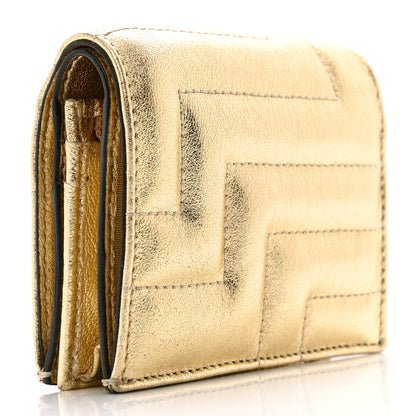 Jimmy Choo Nappa Quilted Hanne Compact Around Wallet Gold 3 of 8