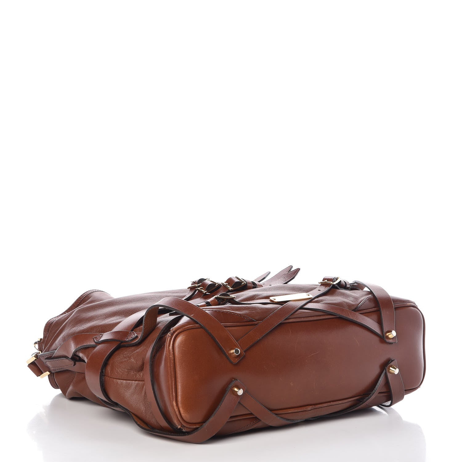 Burberry Soft Lambskin Bridle Calfskin Medium Gosford Hobo Dark Tan 5 of 10
