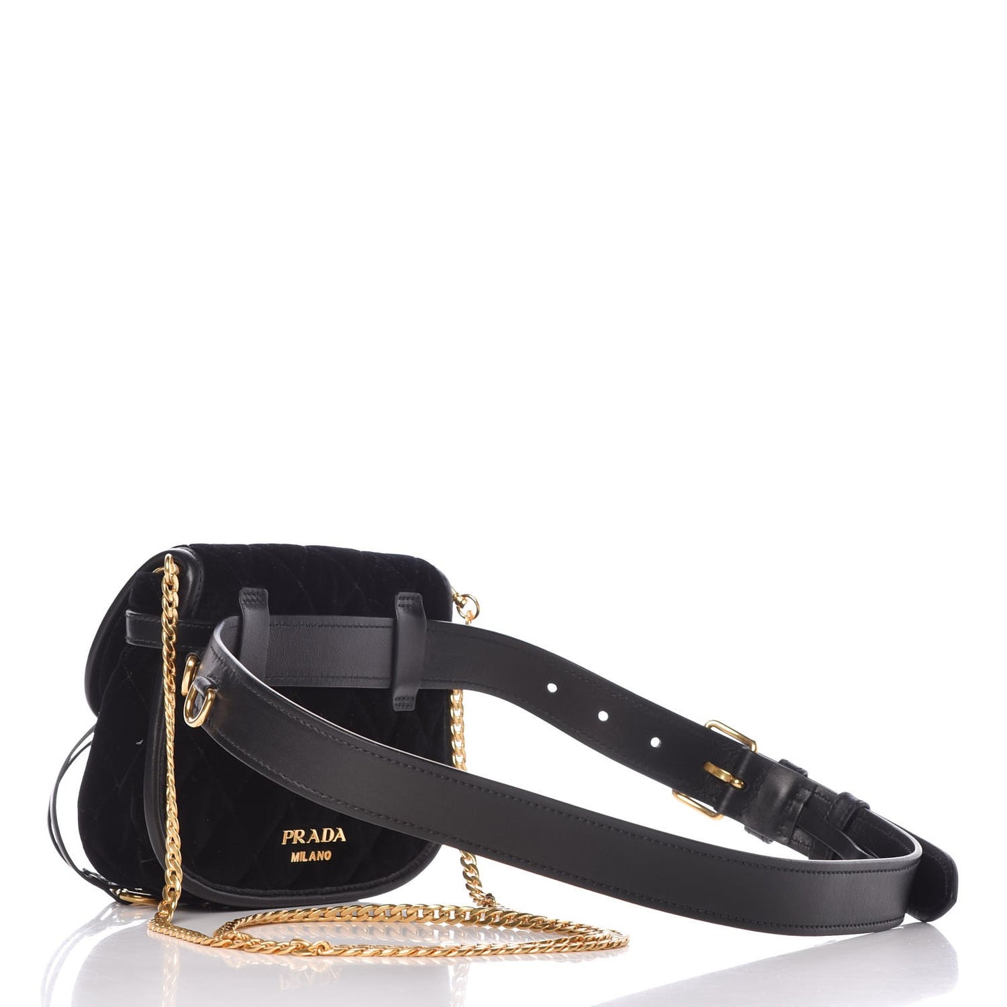 Velluto Impuntu Corsaire Belt Bag Black