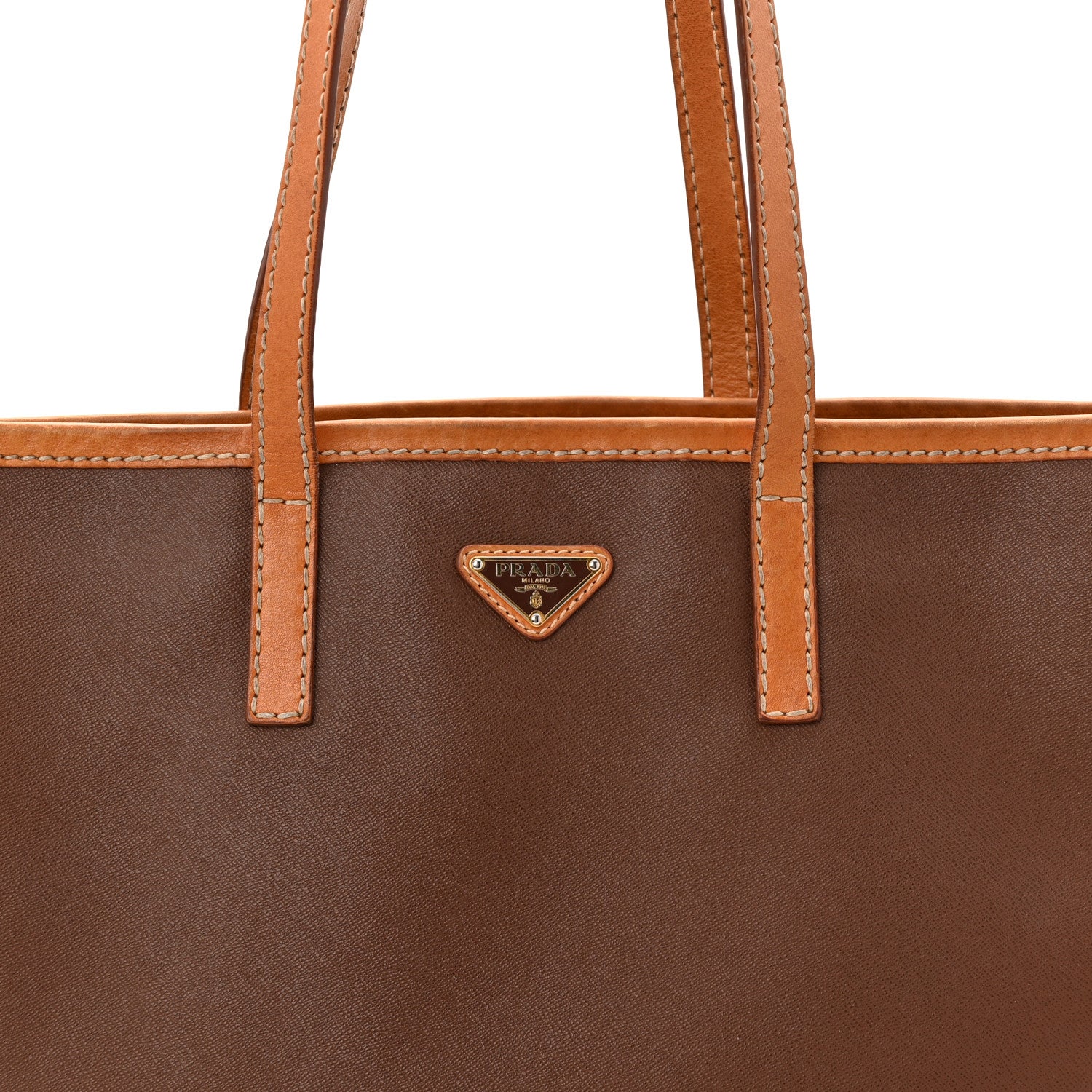 Prada Saffiano Cuir Tote Cognac 1852347 – FASHIONPHILE