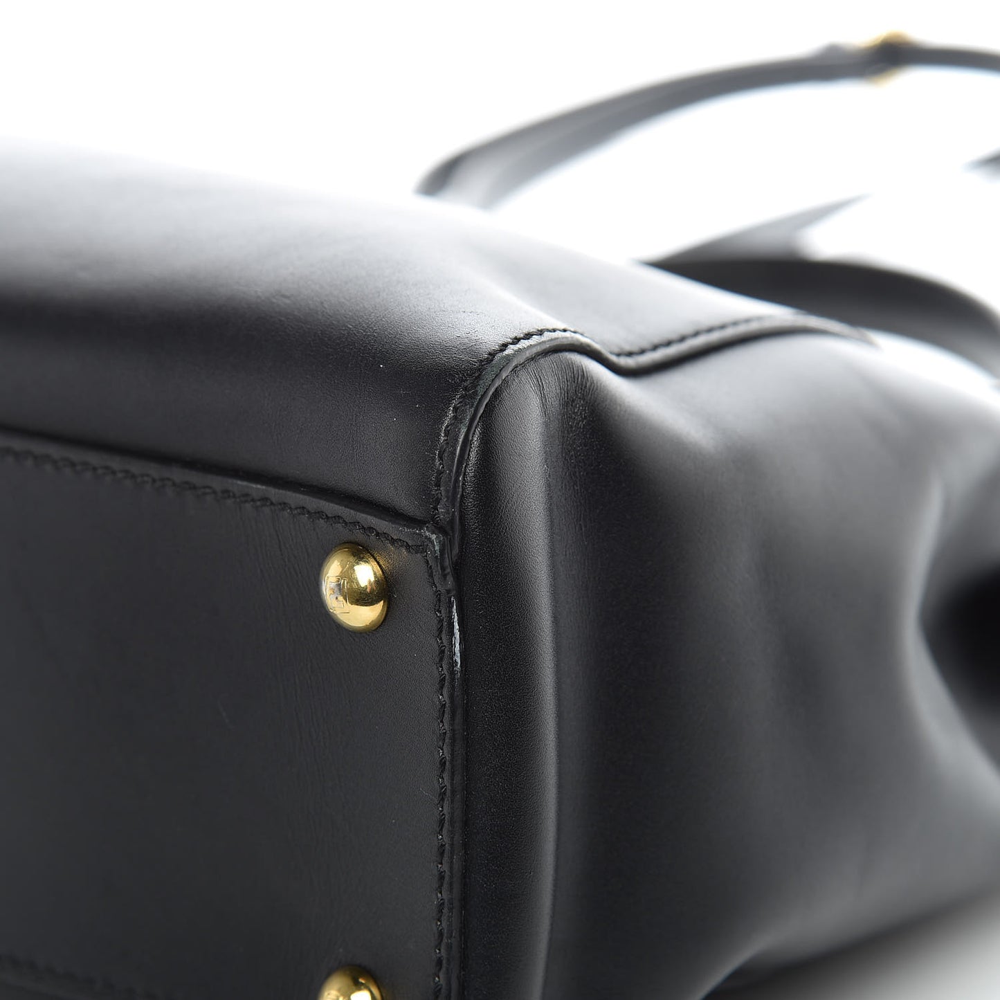 Vitello Morgan Shiny Nappa Medium Peekaboo Iconic Satchel Black