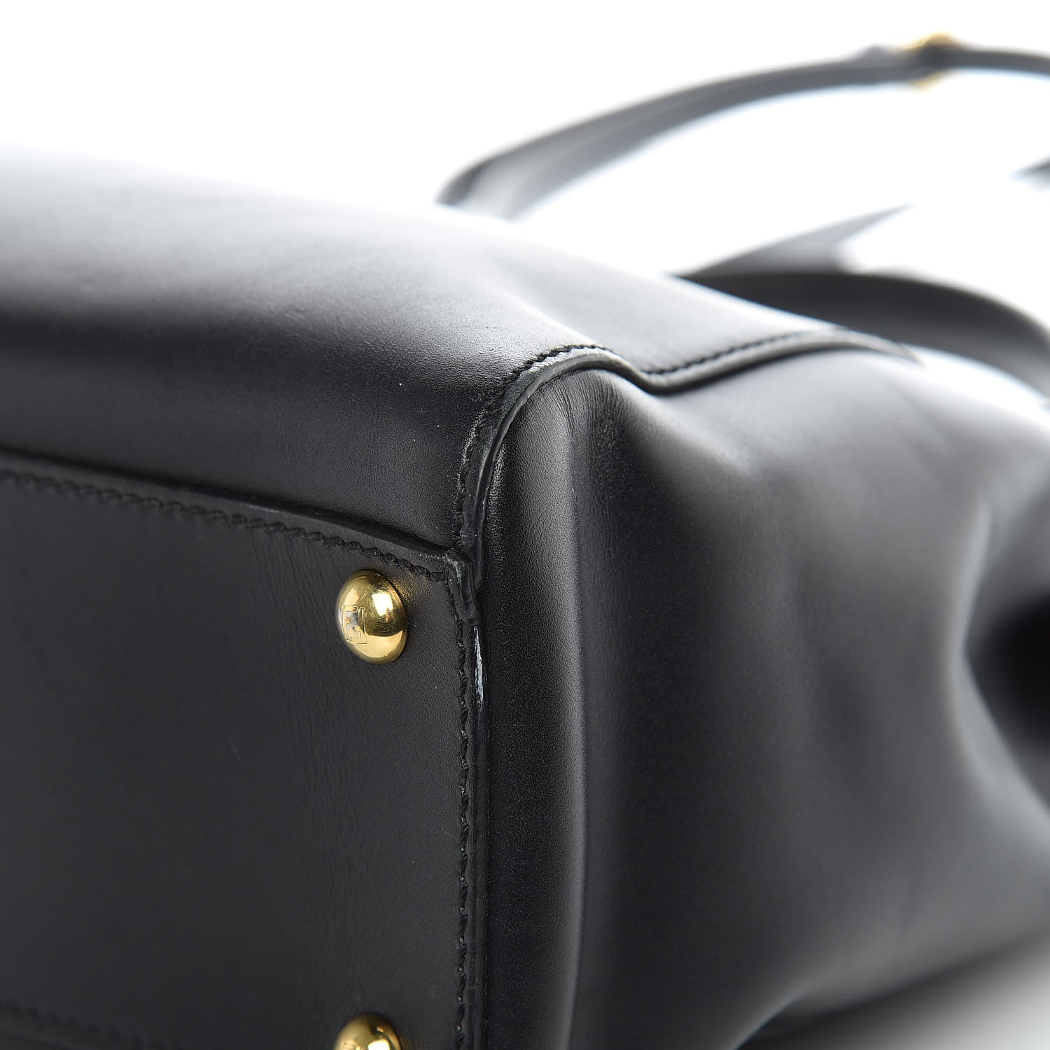 Fendi Vitello Morgan Shiny Nappa Medium Peekaboo Iconic Satchel Black 12 of 14