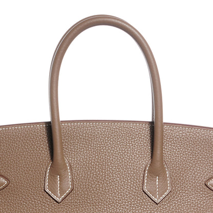 Hermes Taurillon Clemence Birkin 35 Etoupe 10 of 27