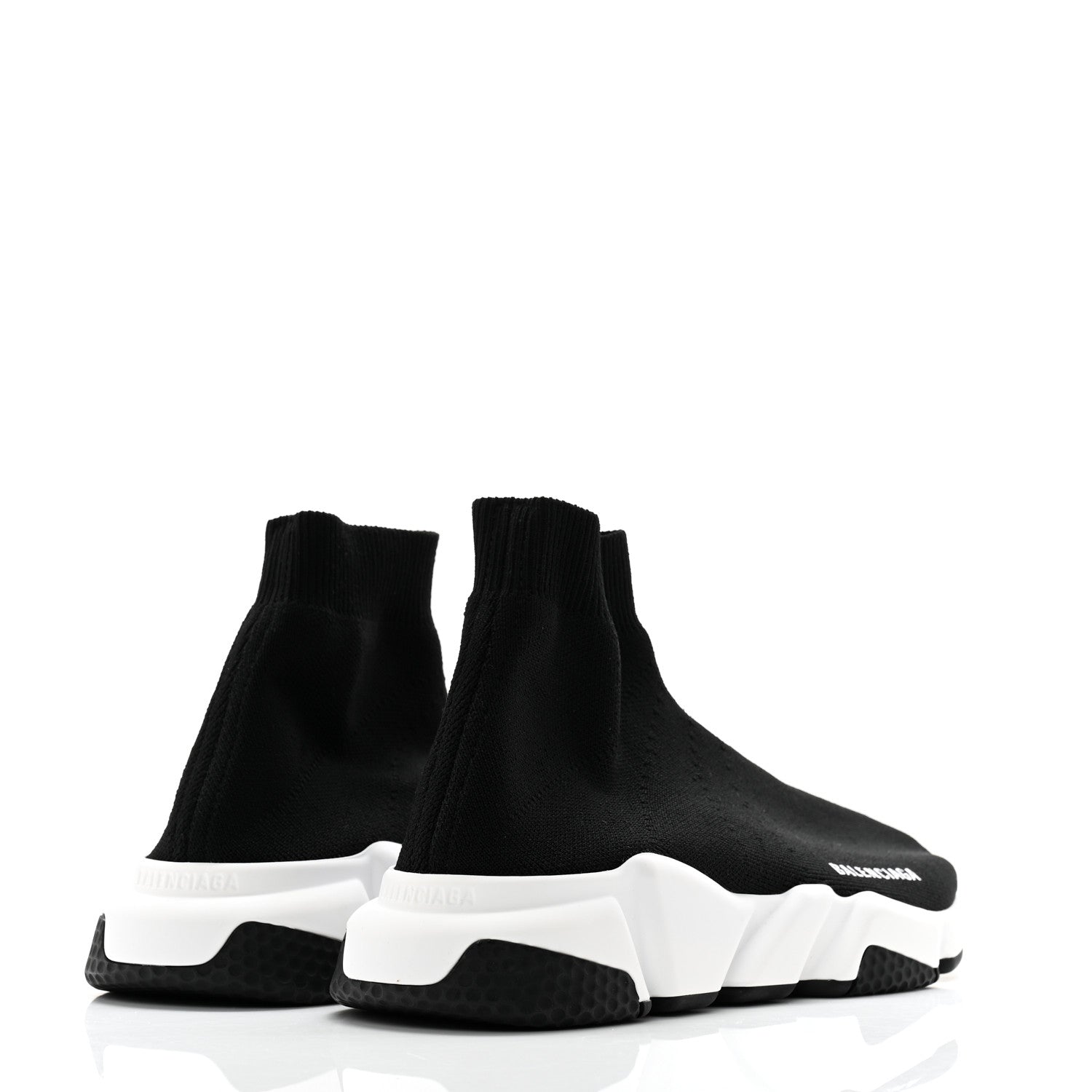 Balenciaga Neoprene Knit Womens Speed Sneakers 38 Black White 4 of 10