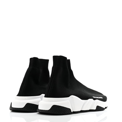 Balenciaga Neoprene Knit Womens Speed Sneakers 38 Black White 4 of 10