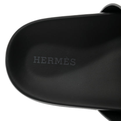 Hermes Calfskin Womens Chypre Sandals 37.5 Black 7 of 9