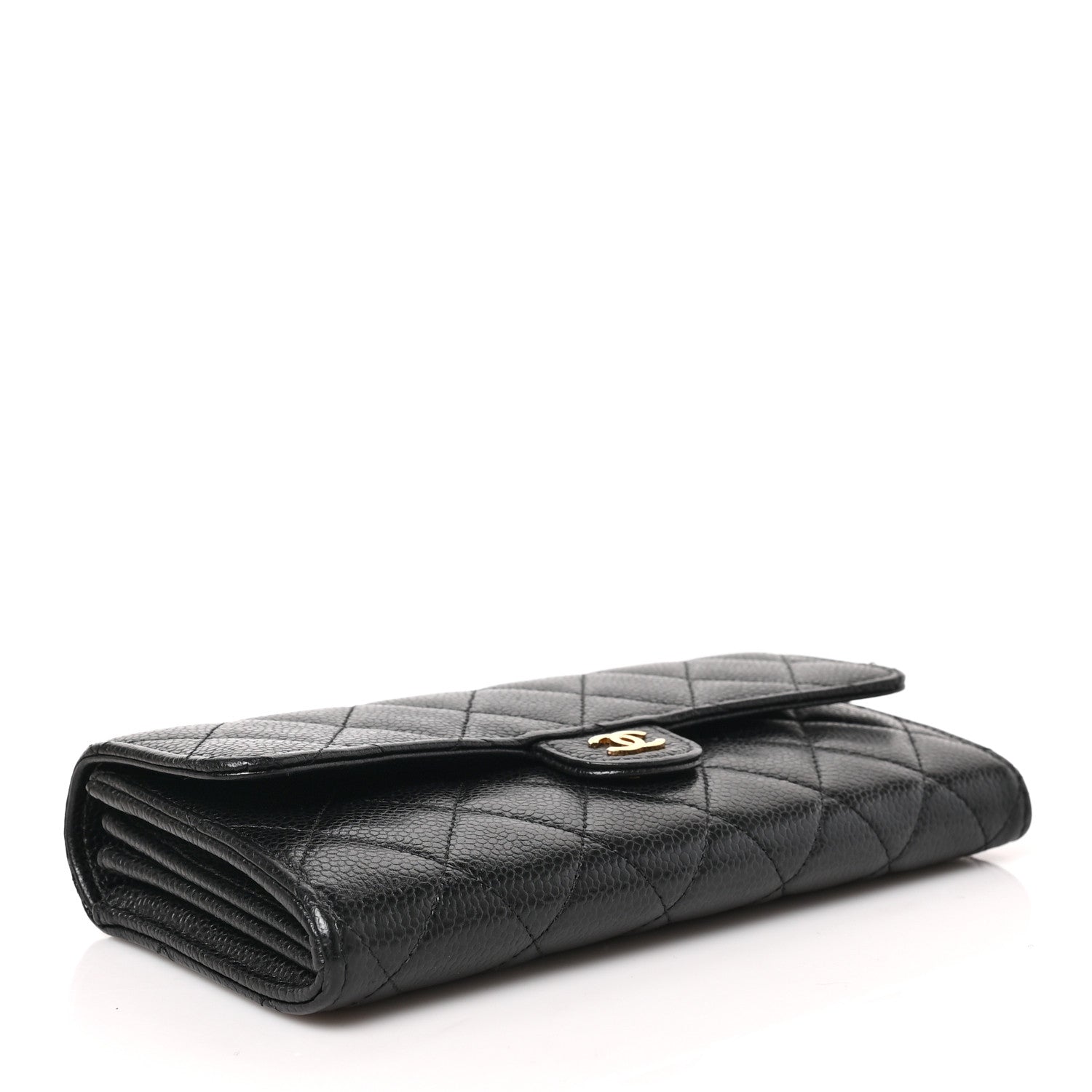 Chanel Caviar Quilted Large Gusset Flap Wallet Black 4 of 7