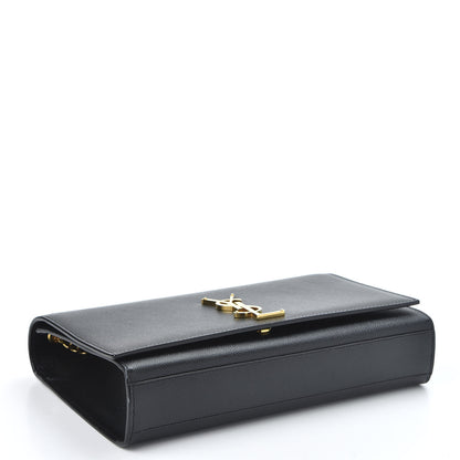 Saint Laurent Grain De Poudre Medium Classic Monogram Kate Satchel Black 3 of 9