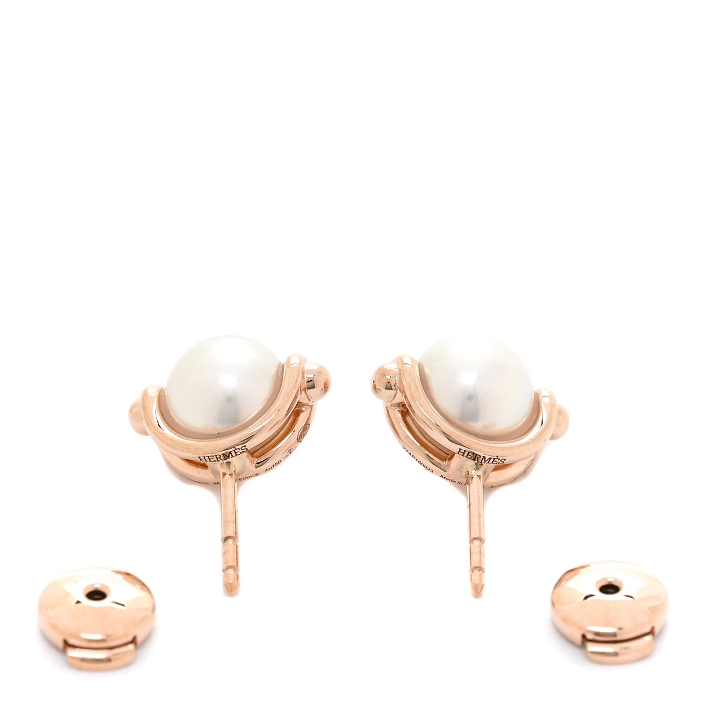 18K Rose Gold Pearl PM Chandra Earrings