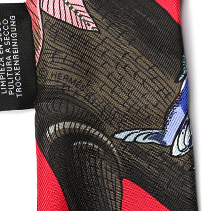 Hermes Silk Tree Of Song Twilly Rouge Bronze Bleu 3 of 4