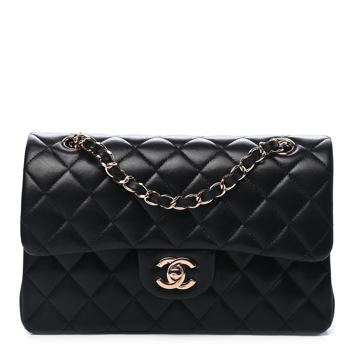 Chanel Lambskin Quilted Small Double Flap Black 1 of 8