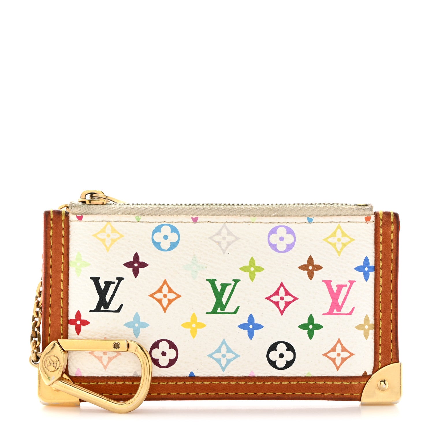 Louis Vuitton Monogram Multicolor Key Pouch White 1 of 7