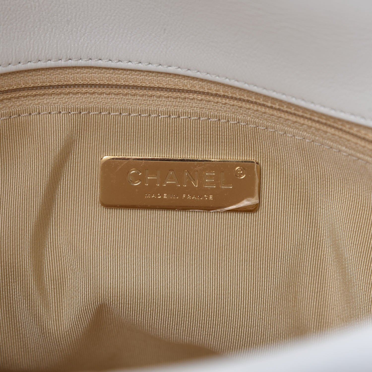 Chanel Goatskin Quilted Large Chanel 19 Flap White 8 of 10