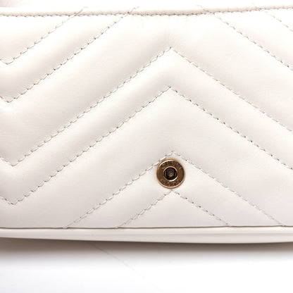 Gucci Calfskin Matelasse Super Mini GG Marmont Shoulder Bag White 12 of 14
