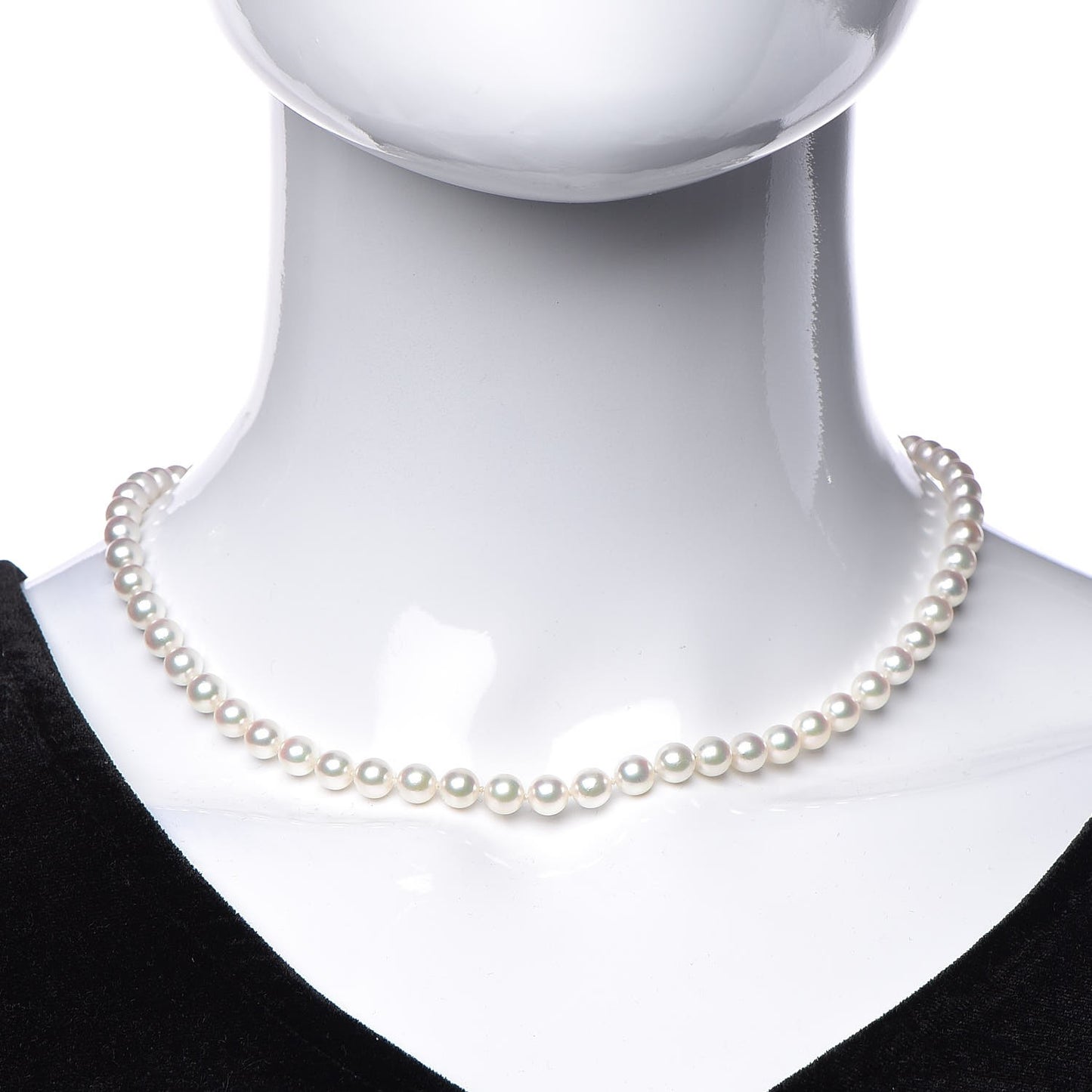 Platinum Diamond 6-6.5mm Akoya Pearl Necklace 16