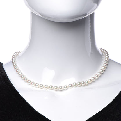 Mikimoto Platinum Diamond 6-6.5mm Akoya Pearl Necklace 16 2 of 5