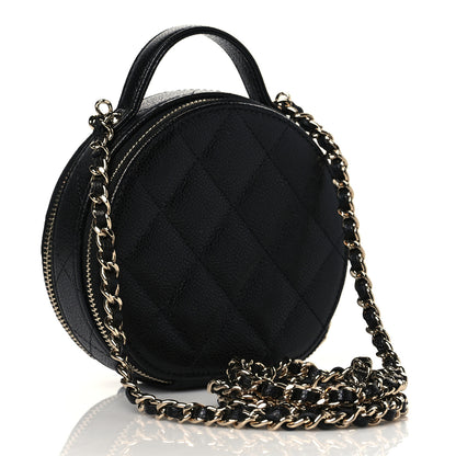 Chanel Caviar Quilted Round Handle With Care Vanity With Chain Black 3 of 11