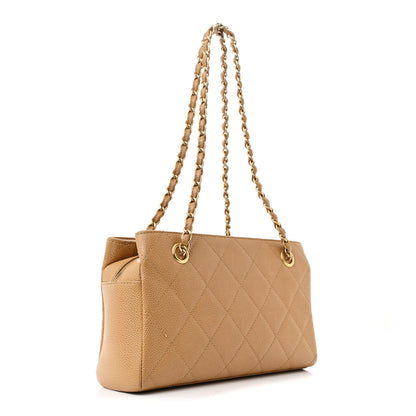 Chanel Caviar Quilted Shopping Tote Beige 3 of 11