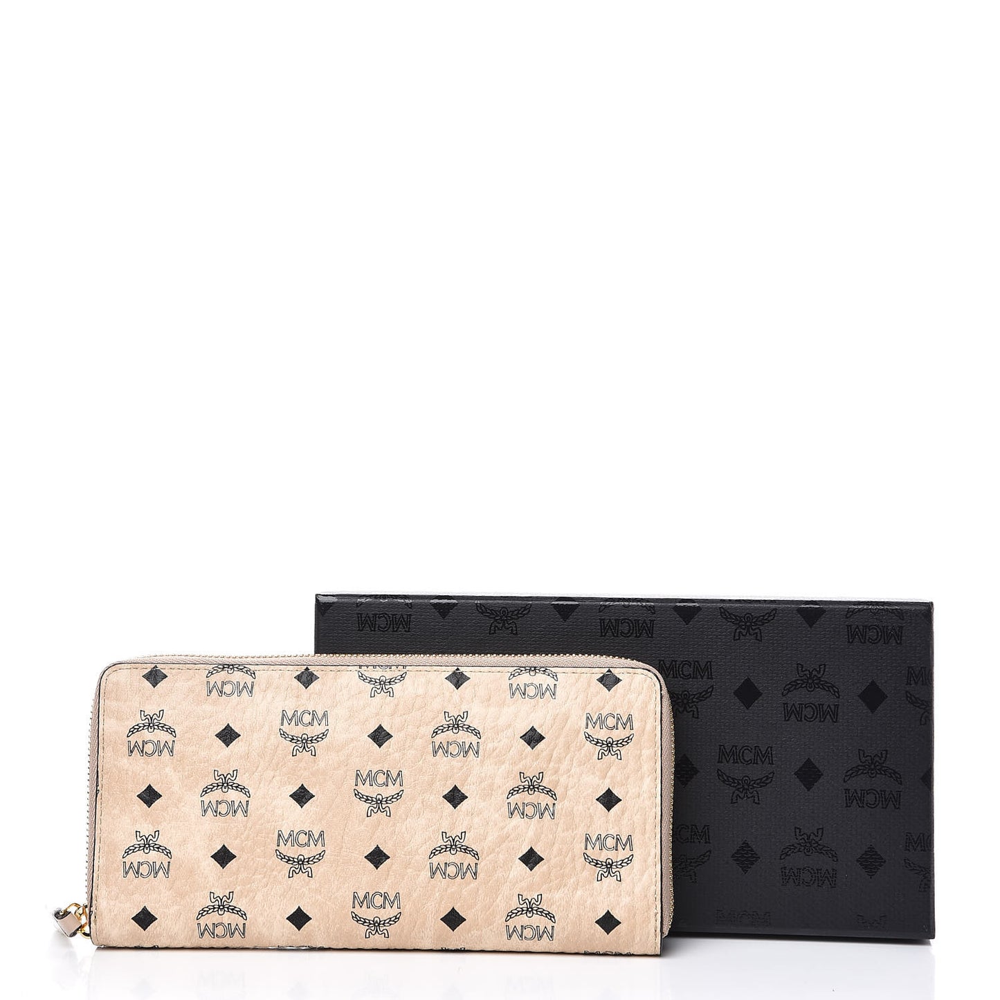 Visetos Large Zip Around Wallet Beige