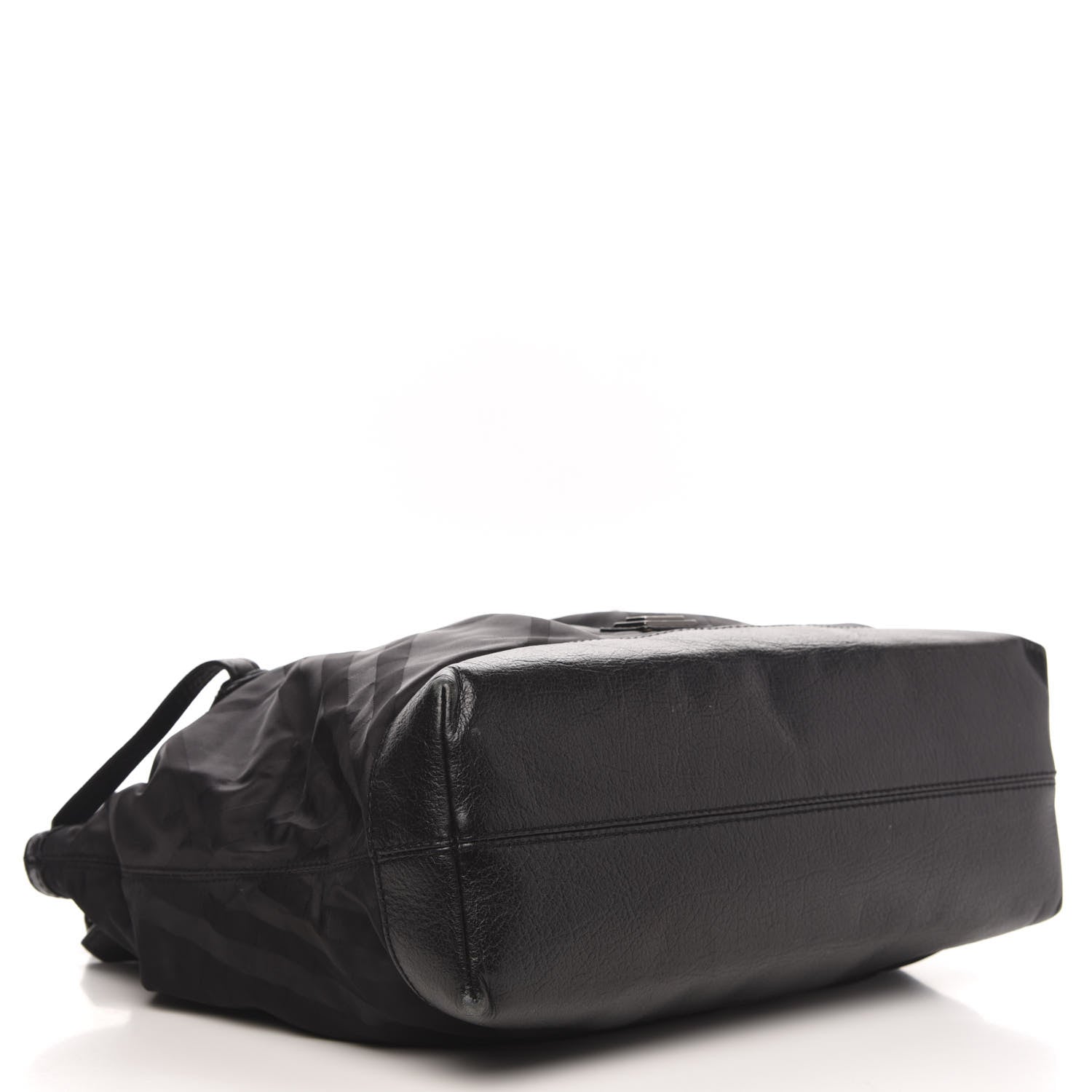 Burberry Nylon Tonal Check Torbitt Tote Black 4 of 16