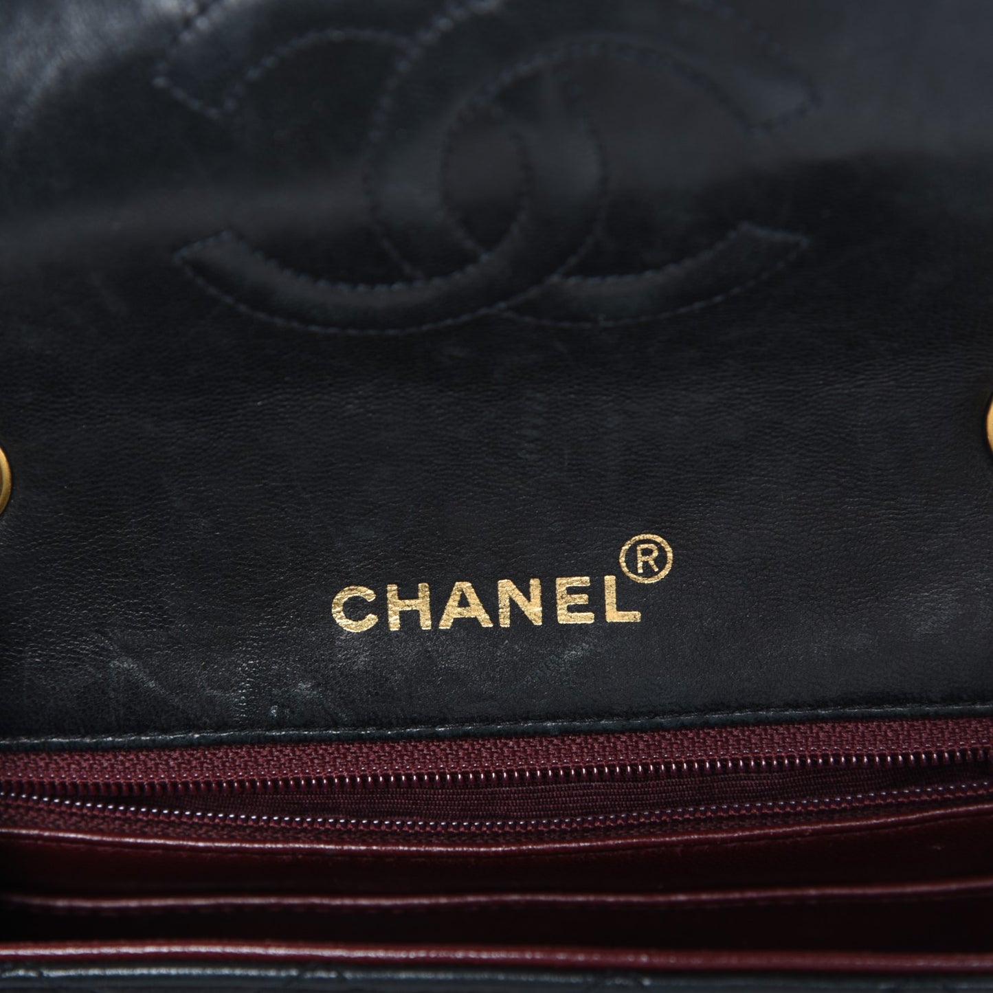 Lambskin Quilted Mini Square Flap Black