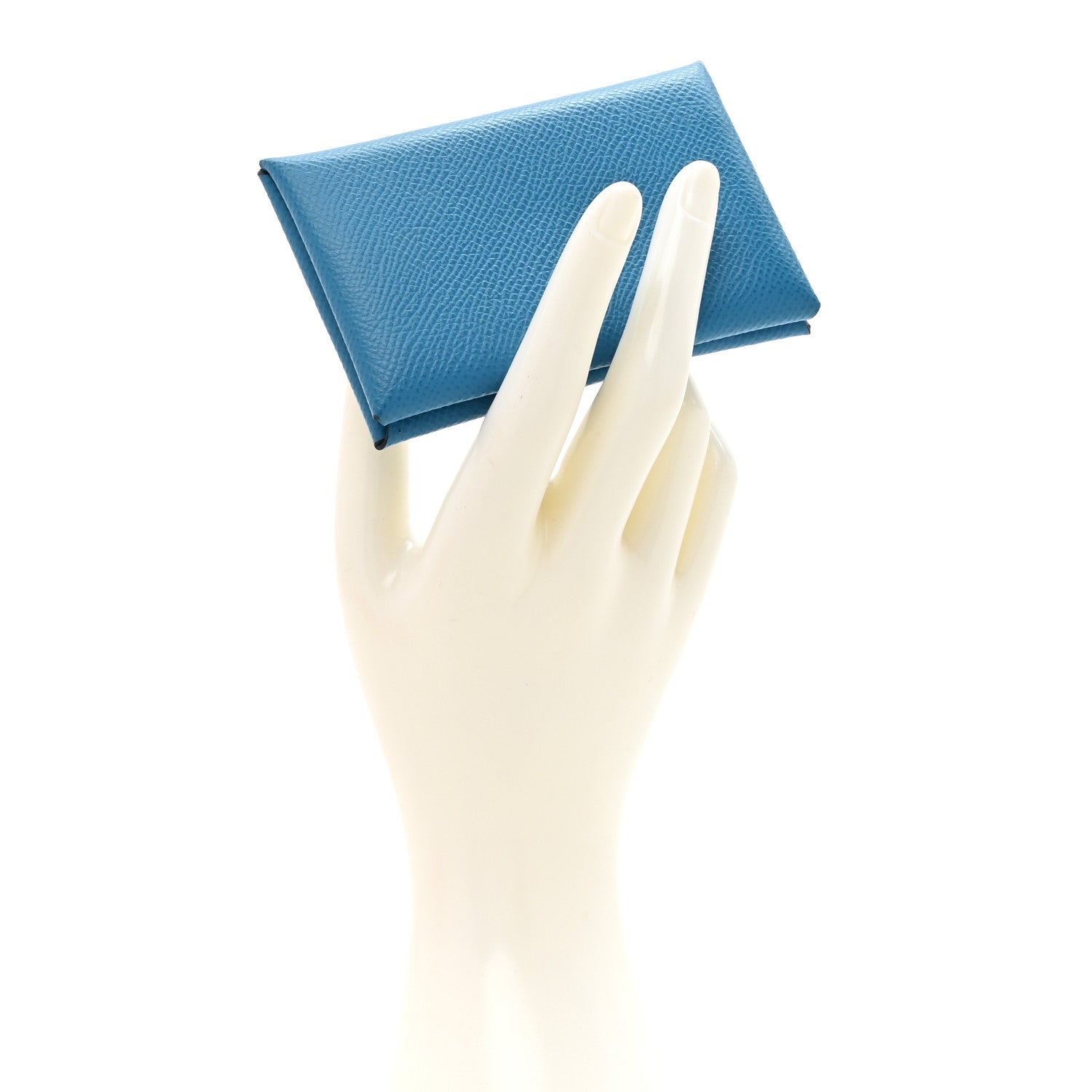 Hermes Epsom Calvi Card Case Bleu Frida 2 of 9