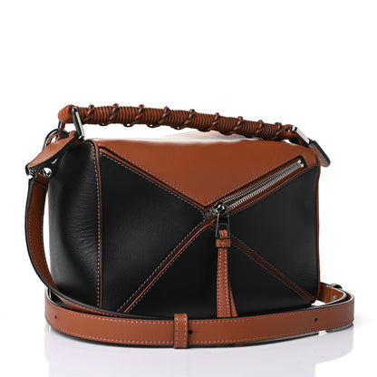 Loewe Calfskin Small Craft Puzzle Bag Tan Black 2 of 5