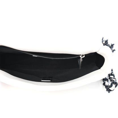 Chanel Glossy Calfskin Quilted Medium Chanel 19 Flap White Black 4 of 8