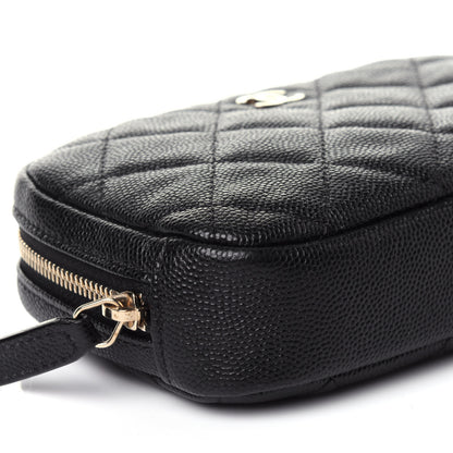 Chanel Caviar Quilted Small Curvy Pouch Cosmetic Case Black 8 of 11