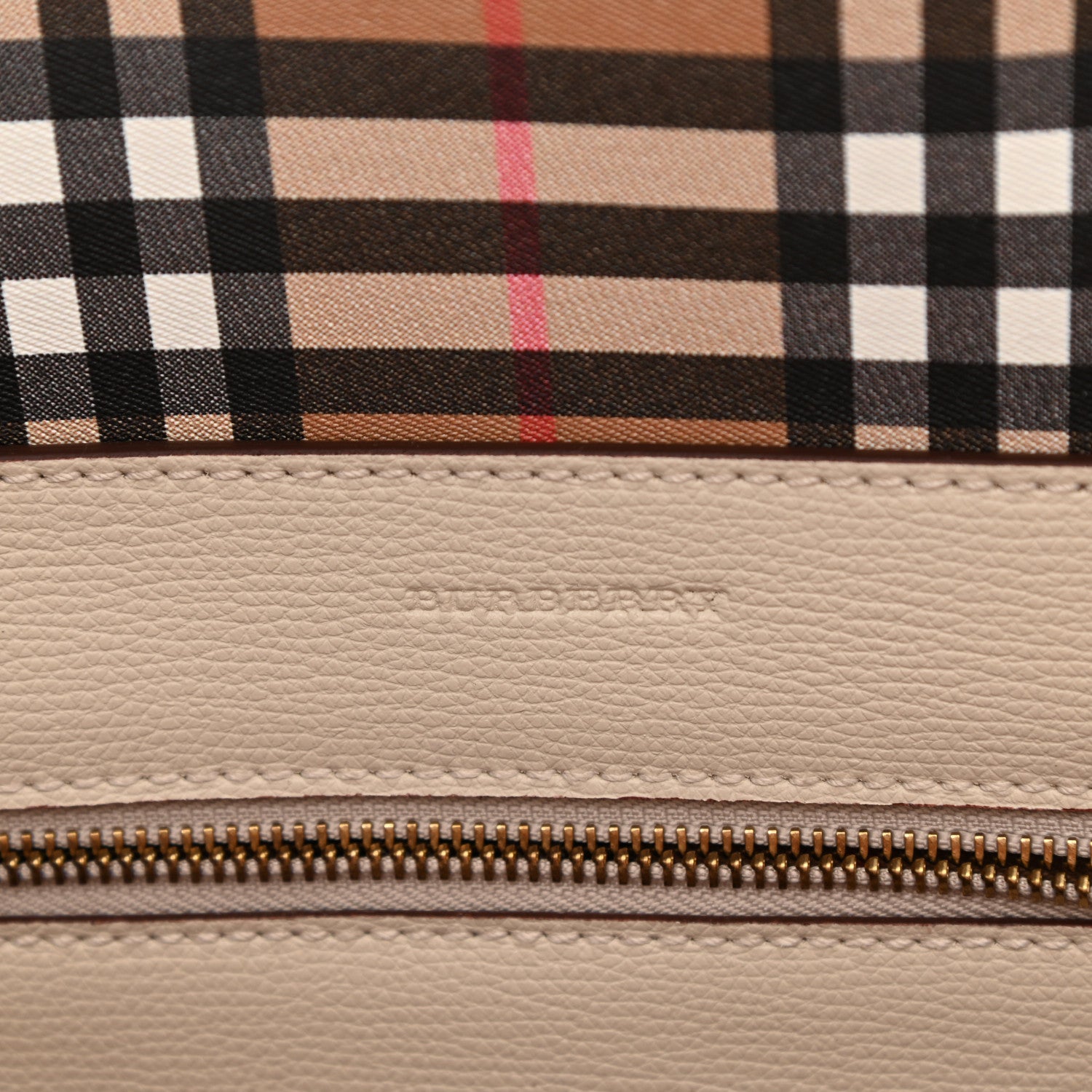 Burberry Calfskin Crest Embossed Small Tote Limestone 5 of 8
