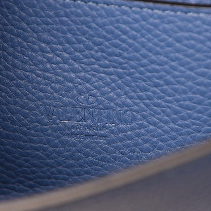Valentino Garavani Pebbled Calfskin Medium Rockstud Flip Lock Crossbody Bag Baltique 6 of 8