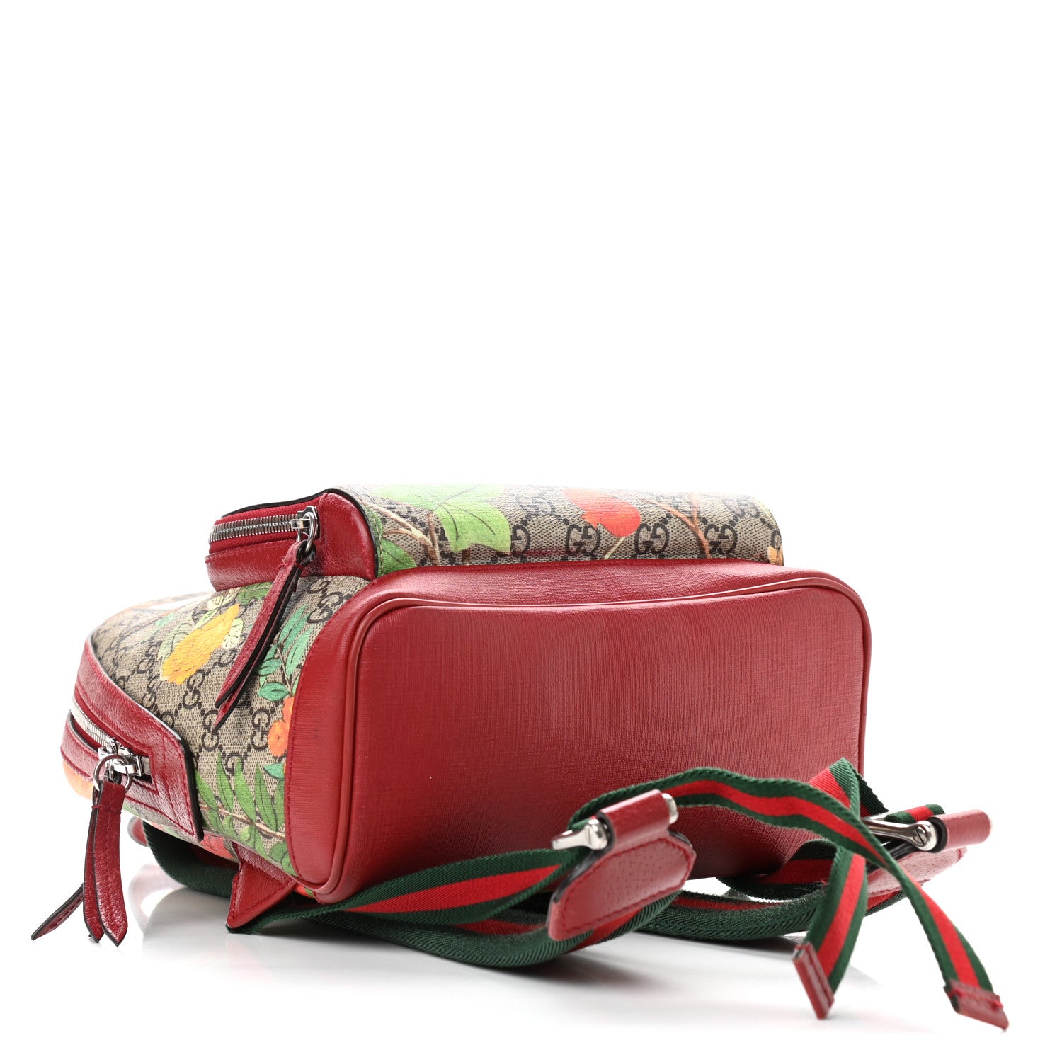 Gucci GG Supreme Monogram Tian Web Small Day Backpack Beige Multicolor Red 4 of 14