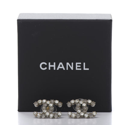 Chanel Crystal CC Earrings Grey Silver 6 of 6