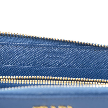 Prada Saffiano Zip Around Wallet Cobalto 5 of 14