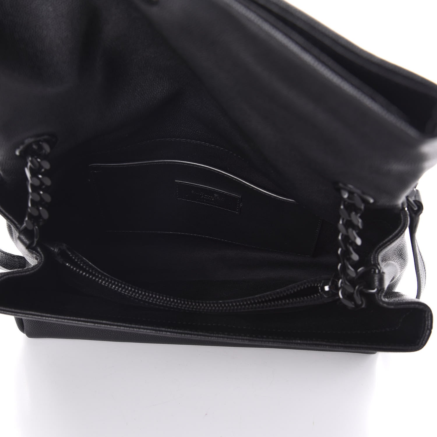 Saint Laurent Grain De Poudre Medium West Hollywood Monogram Fold-Over Black 5 of 9