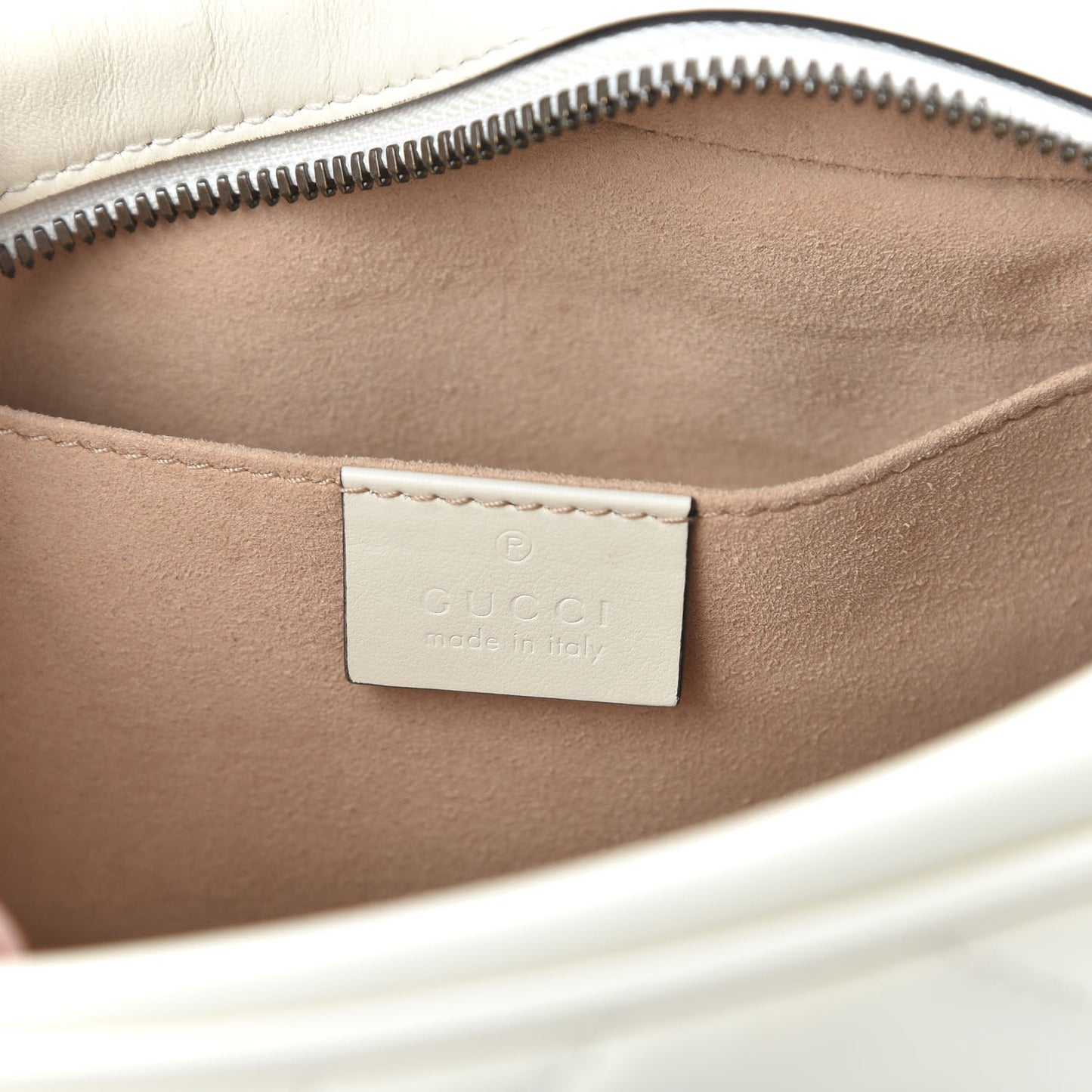 Calfskin Matelasse Small GG Marmont Chain Shoulder Bag White
