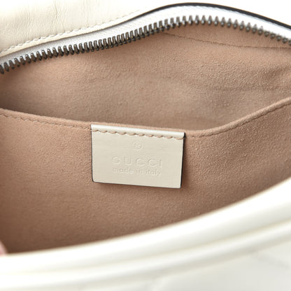 Gucci Calfskin Matelasse Small GG Marmont Chain Shoulder Bag White 8 of 10